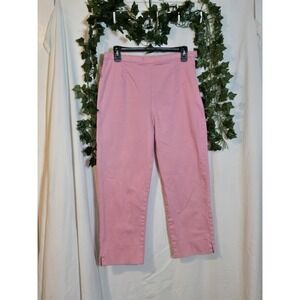 Tribella Sport Pink Capri Pants Womens Size 8 Side Zip Cropped Trousers 25290-60